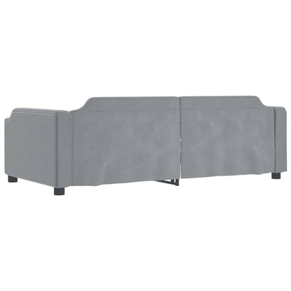 Letto da Giorno Grigio Chiaro 100x200 cm in Tessuto