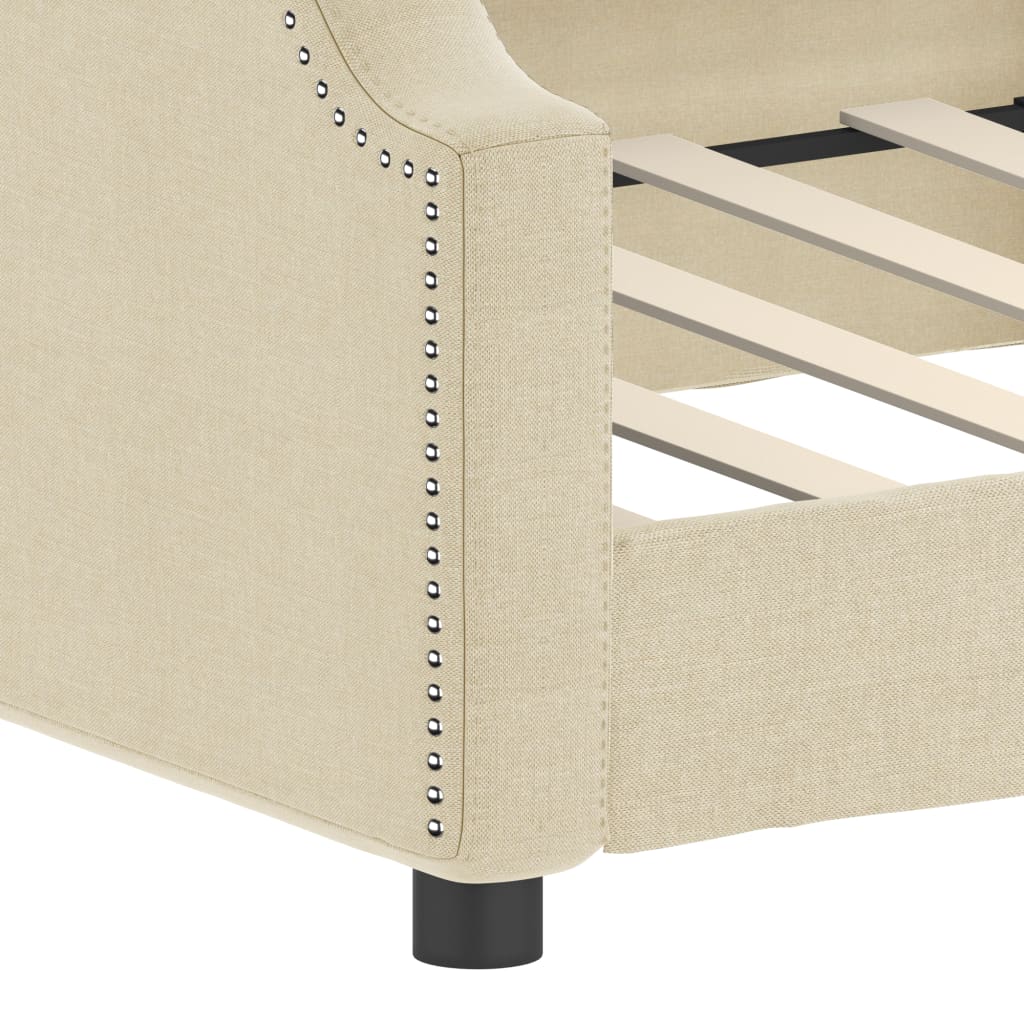Letto da Giorno Crema 100x200 cm in Tessuto