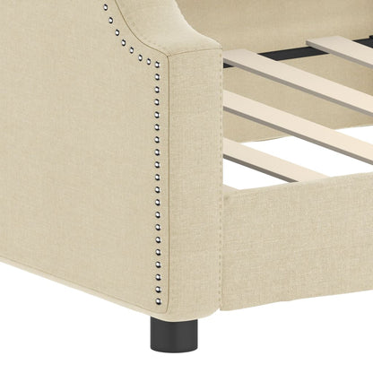 Letto da Giorno Crema 100x200 cm in Tessuto