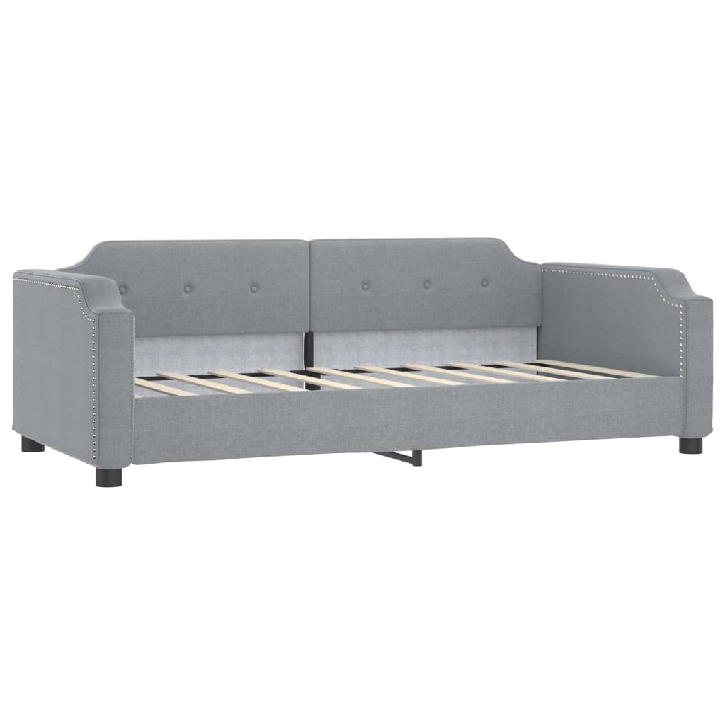 Letto da Giorno Grigio Chiaro 90x190 cm in Tessuto - homemem39