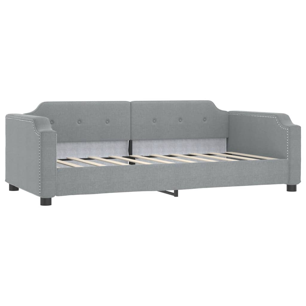 Letto da Giorno Grigio Chiaro 100x190 cm in Tessuto | homemem39