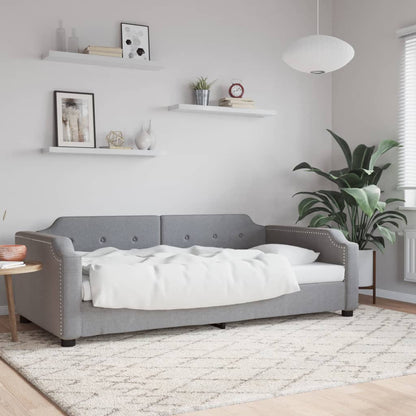 Letto da Giorno Grigio Chiaro 100x190 cm in Tessuto | homemem39