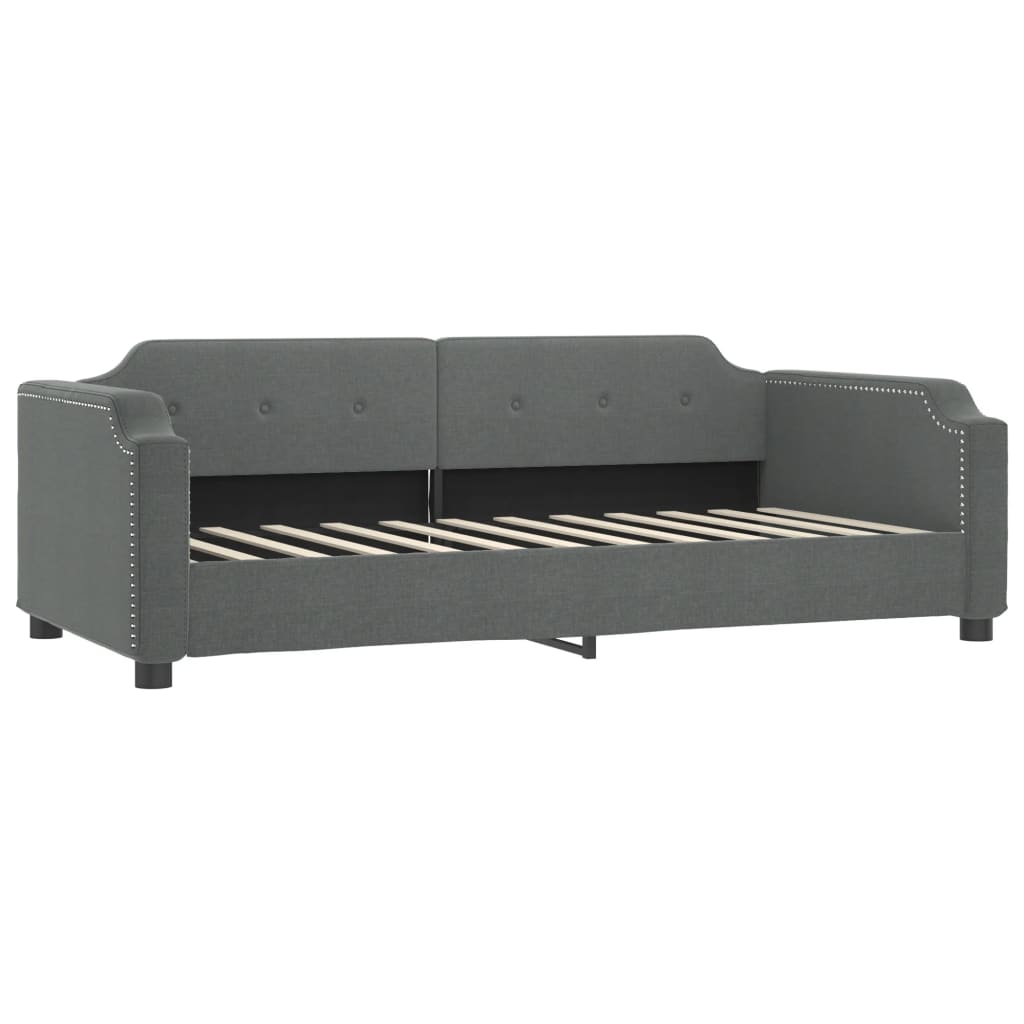 Letto da Giorno Grigio Scuro 100x190 cm in Tessuto | homemem39