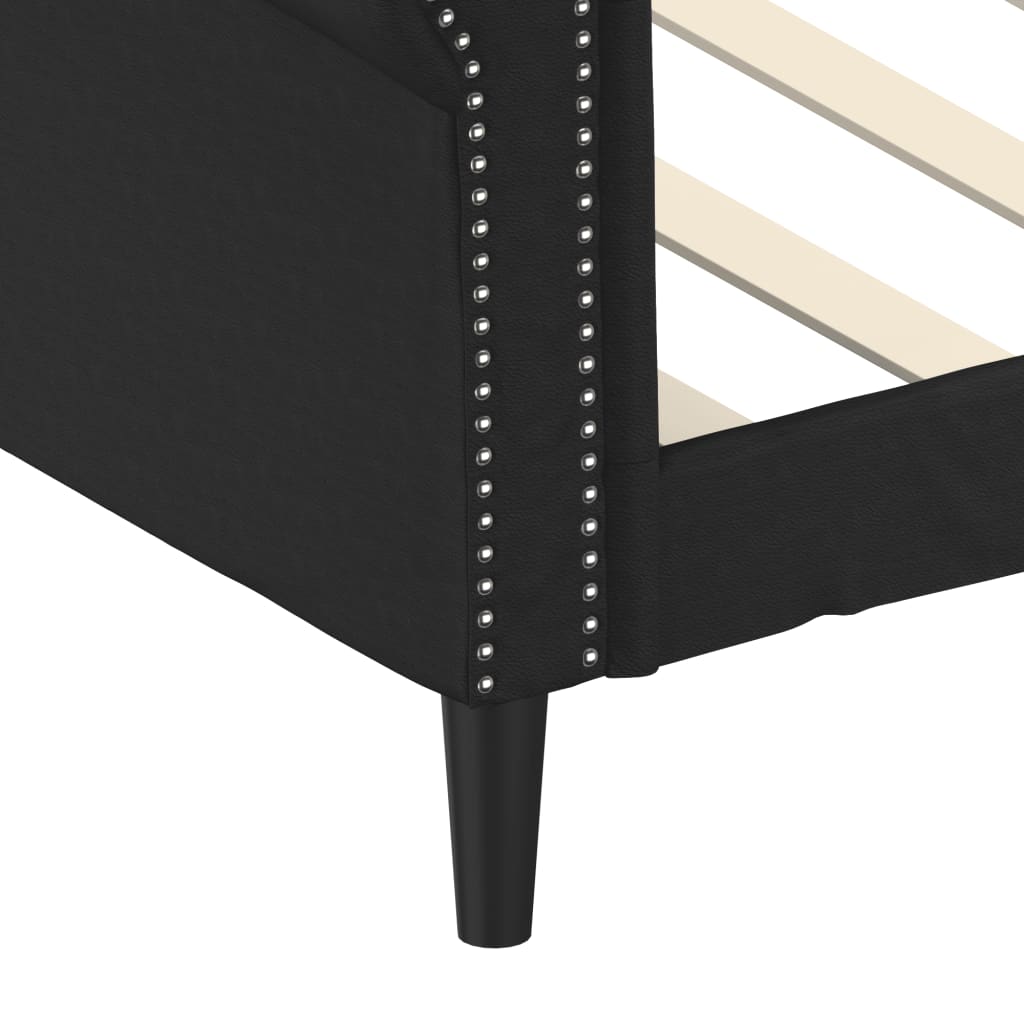 Letto da Giorno Nero 80x200 cm in Similpelle