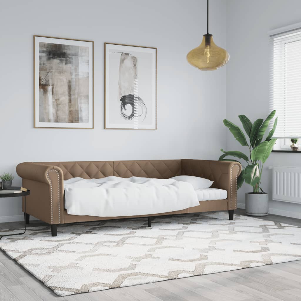 Letto da Giorno Cappuccino 80x200 cm in Similpelle | homemem39