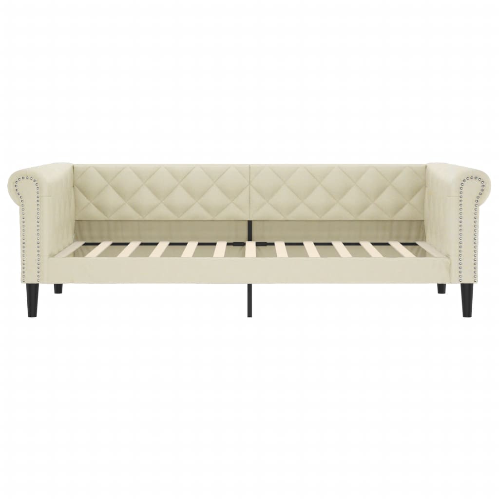 Letto da Giorno Crema 90x200 cm in Similpelle - homemem39