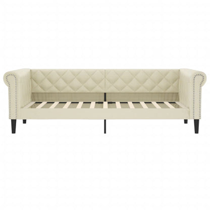 Letto da Giorno Crema 90x200 cm in Similpelle - homemem39