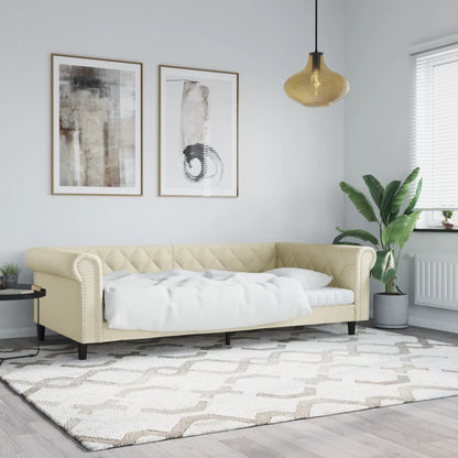 Letto da Giorno Crema 100x200 cm in Similpelle - homemem39