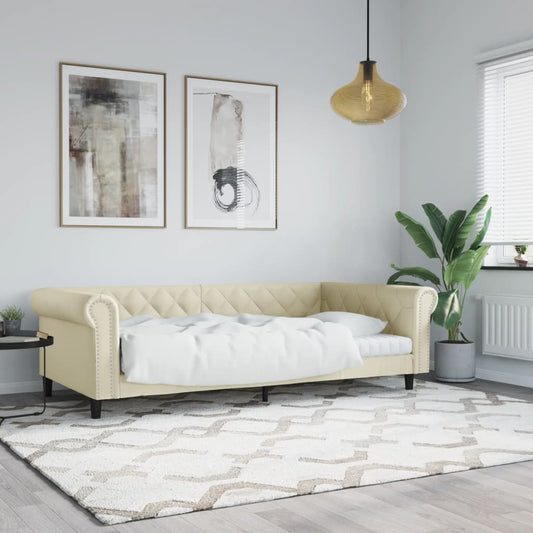 Letto da Giorno Crema 100x200 cm in Similpelle - homemem39