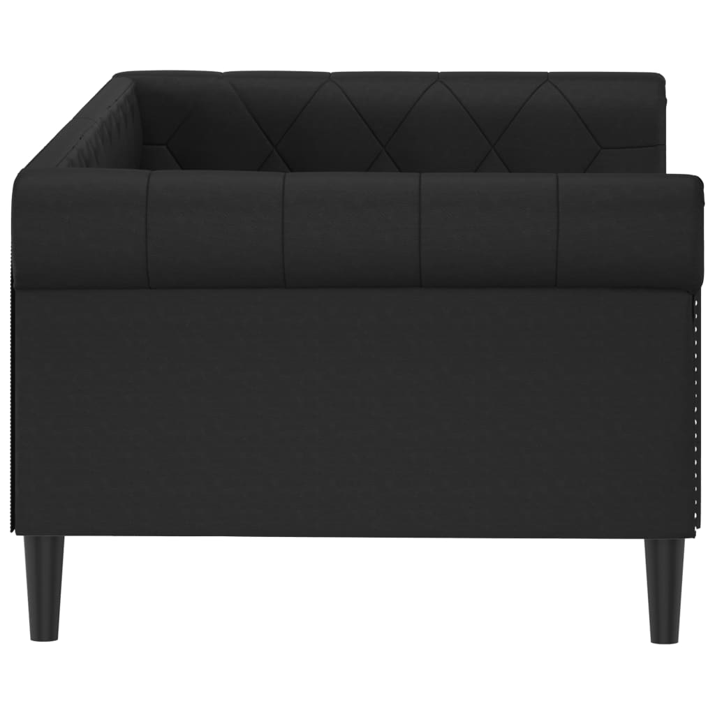 Letto da Giorno Nero 90x190 cm in Similpelle