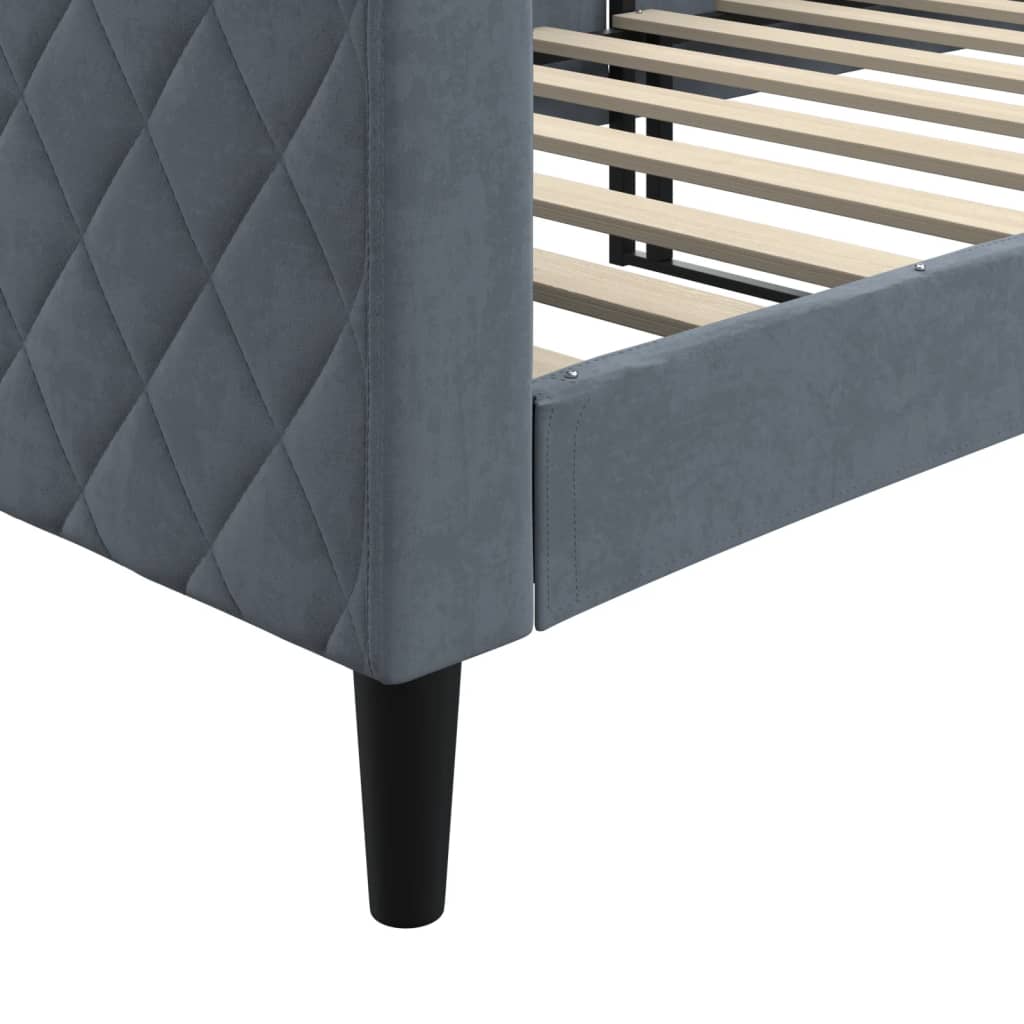 Letto da Giorno Grigio Scuro 80x200 cm in Velluto | homemem39