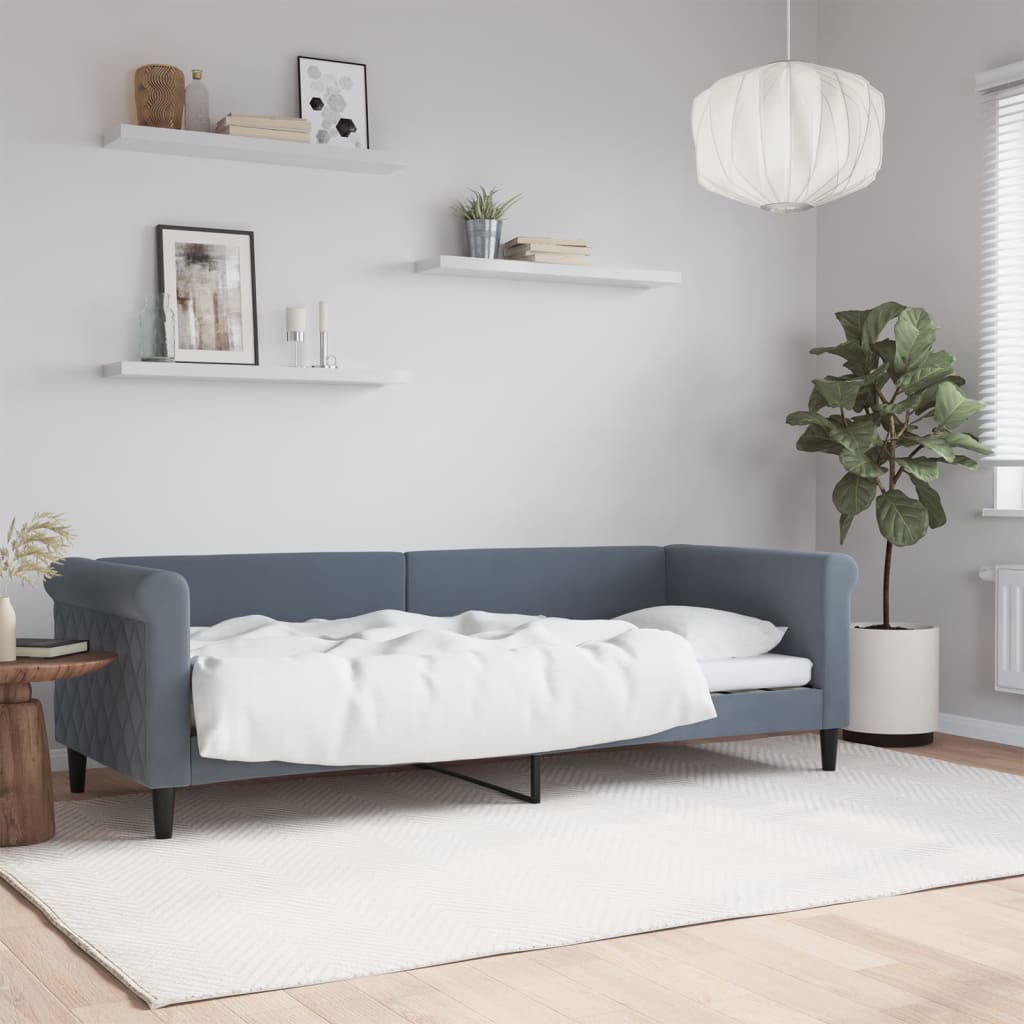 Letto da Giorno Grigio Scuro 80x200 cm in Velluto | homemem39