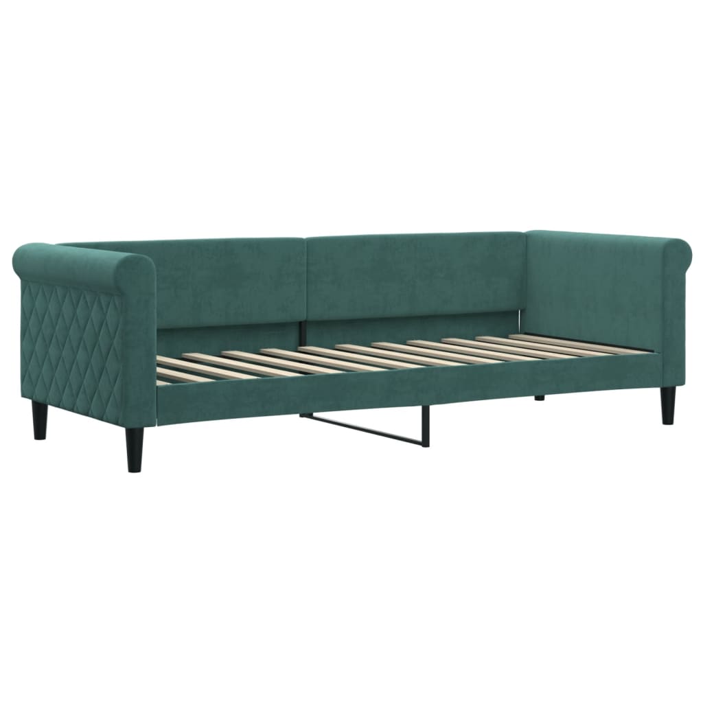Letto da Giorno Verde Scuro 80x200 cm in Velluto - homemem39