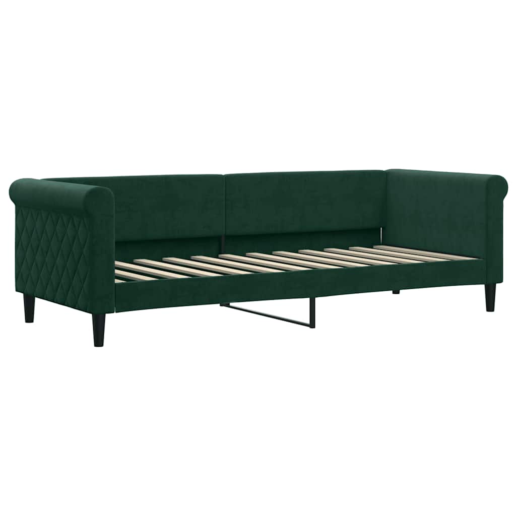 Letto da Giorno Verde Scuro 80x200 cm in Velluto