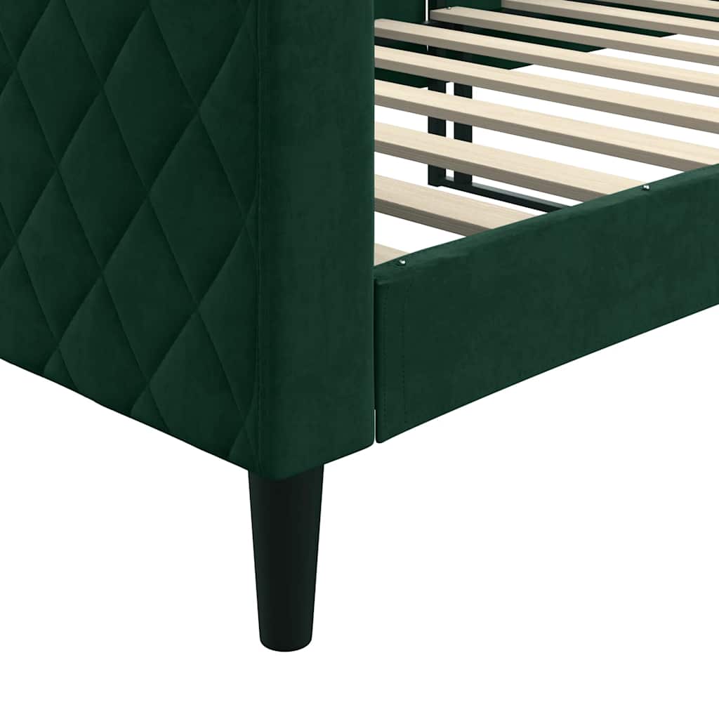 Letto da Giorno Verde Scuro 80x200 cm in Velluto
