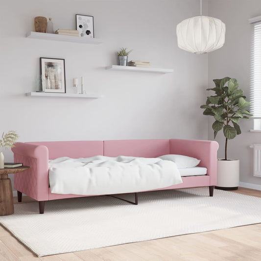 Letto da Giorno Rosa 80x200 cm in Velluto - homemem39