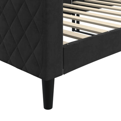 Letto da Giorno Nero 80x200 cm in Velluto