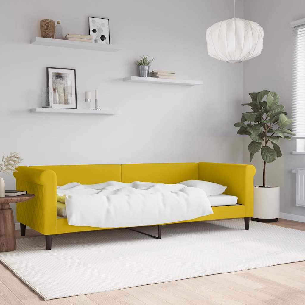 Letto da Giorno Giallo 80x200 cm in Velluto | homemem39