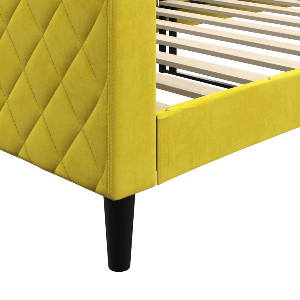 Letto da Giorno Giallo 90x200 cm in Velluto - homemem39