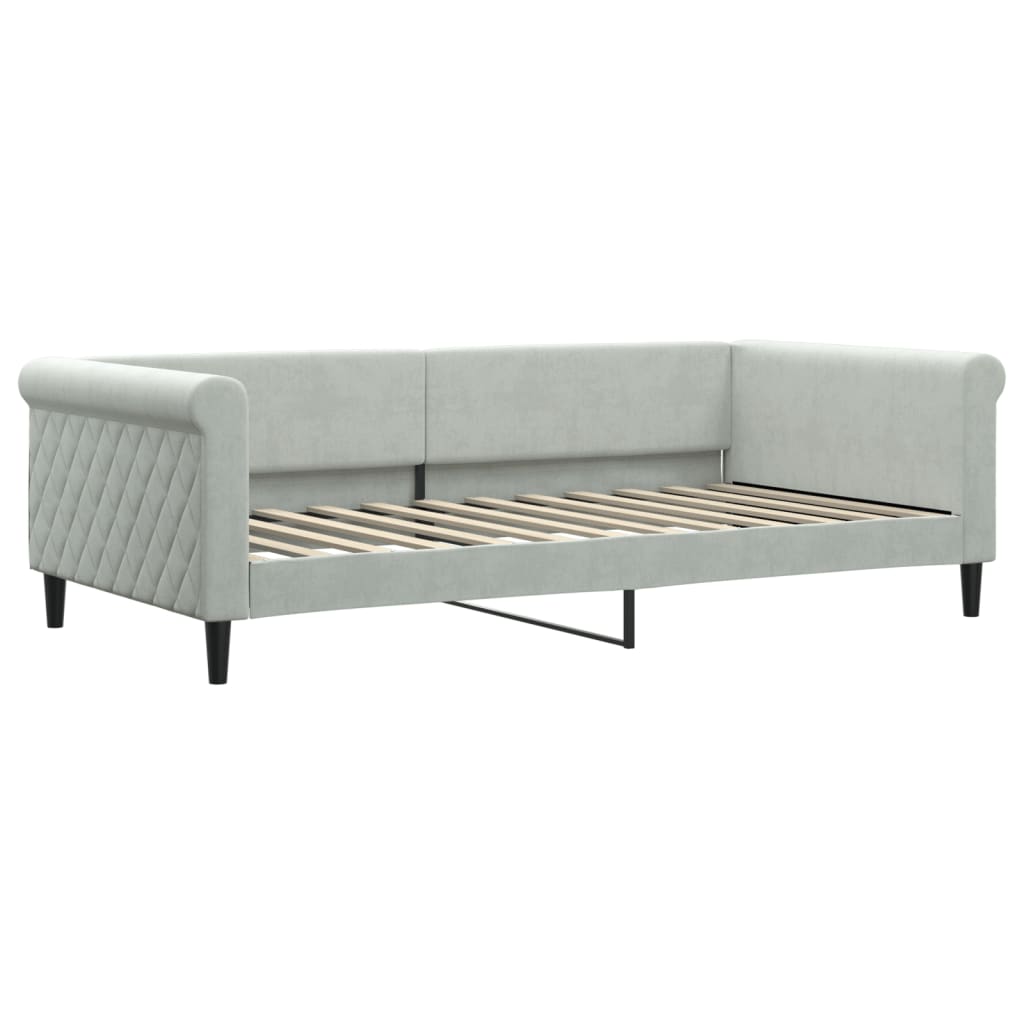 Letto da Giorno Grigio Chiaro 100x200 cm in Velluto | homemem39