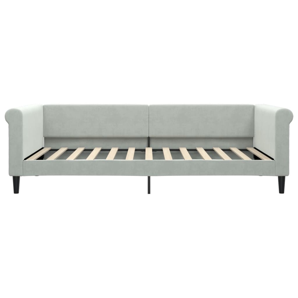 Letto da Giorno Grigio Chiaro 100x200 cm in Velluto | homemem39