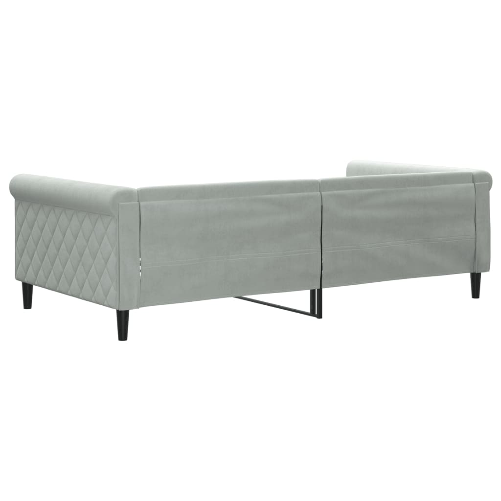 Letto da Giorno Grigio Chiaro 100x200 cm in Velluto | homemem39