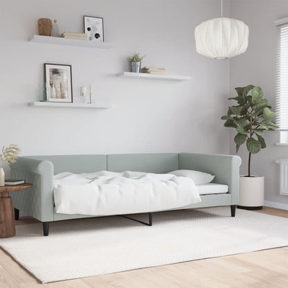 Letto da Giorno Grigio Chiaro 100x200 cm in Velluto | homemem39