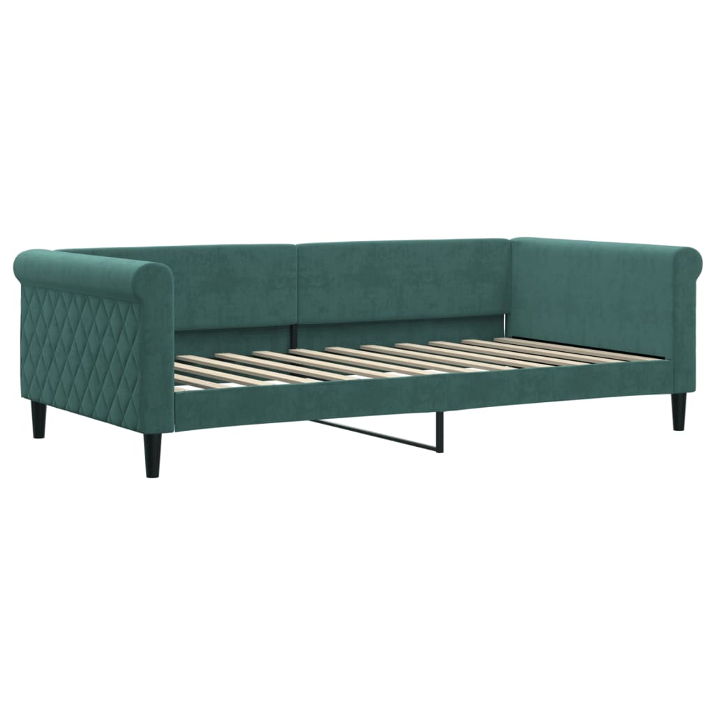 Letto da Giorno Verde Scuro 100x200 cm in Velluto - homemem39
