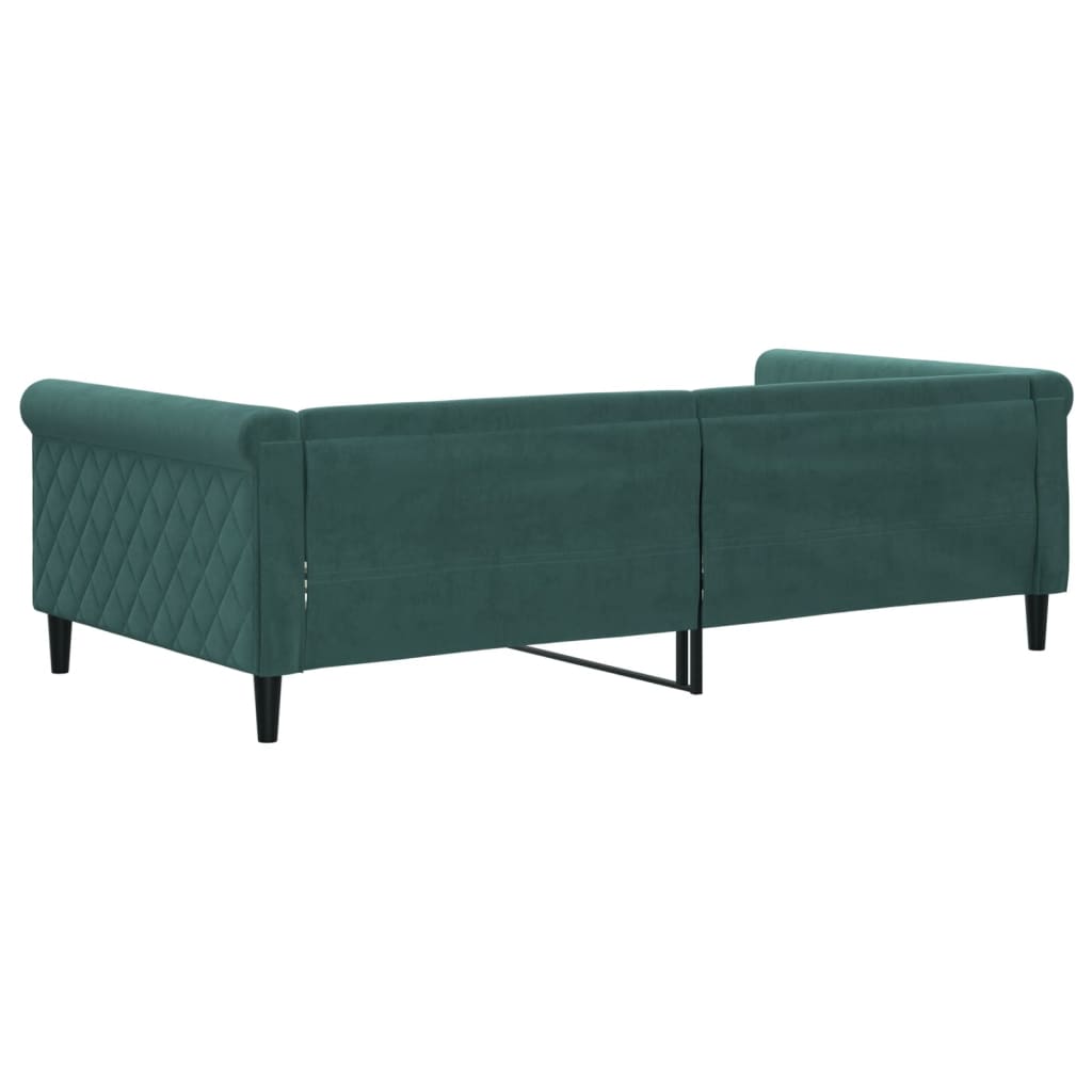 Letto da Giorno Verde Scuro 100x200 cm in Velluto - homemem39