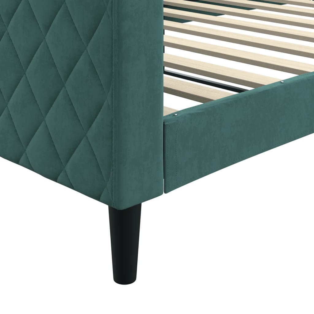 Letto da Giorno Verde Scuro 100x200 cm in Velluto - homemem39