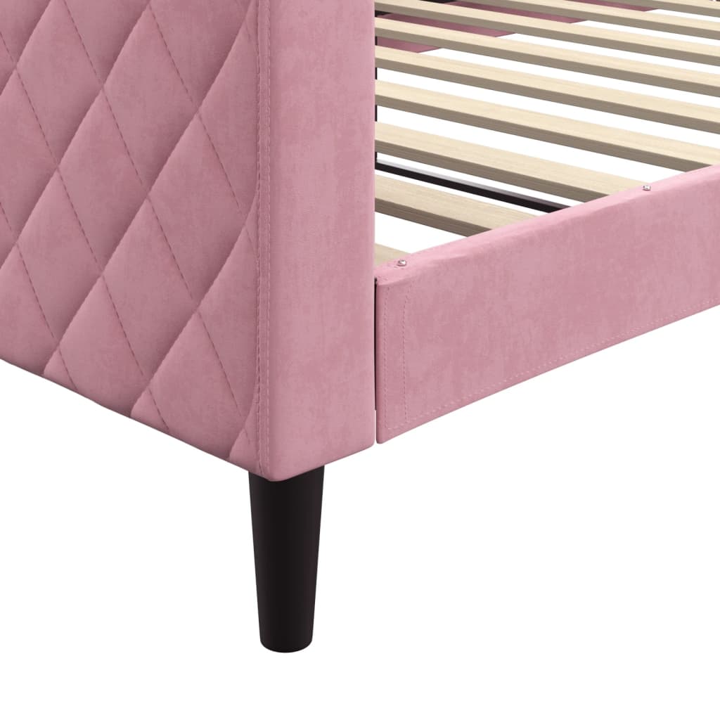 Letto da Giorno Rosa 100x200 cm in Velluto