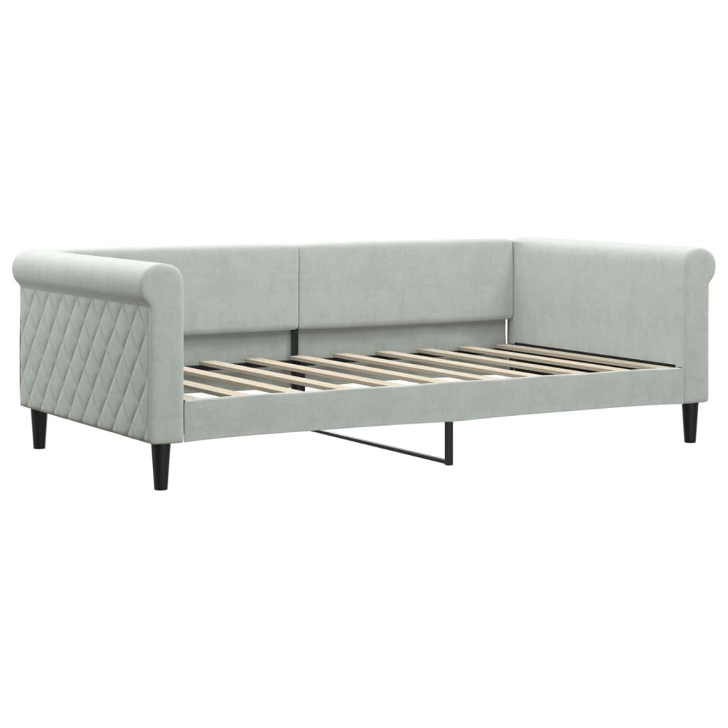 Letto da Giorno Grigio Chiaro 100x190 cm in Velluto | homemem39