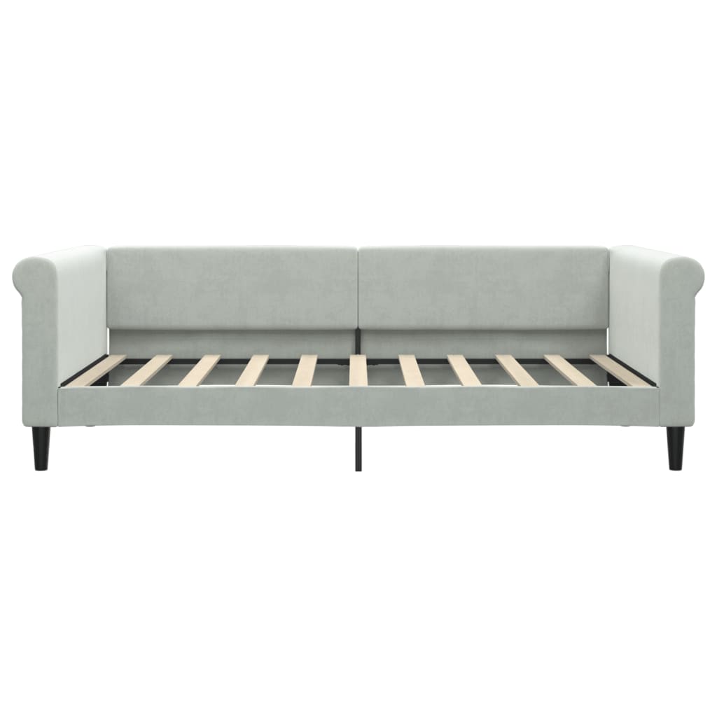 Letto da Giorno Grigio Chiaro 100x190 cm in Velluto | homemem39
