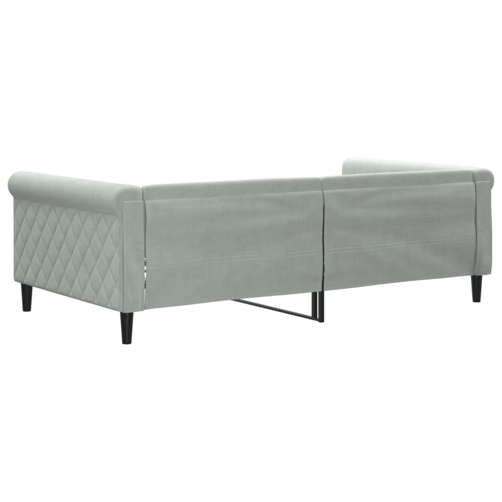 Letto da Giorno Grigio Chiaro 100x190 cm in Velluto | homemem39