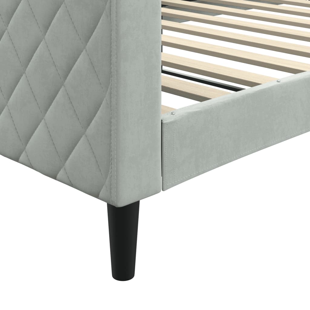 Letto da Giorno Grigio Chiaro 100x190 cm in Velluto | homemem39