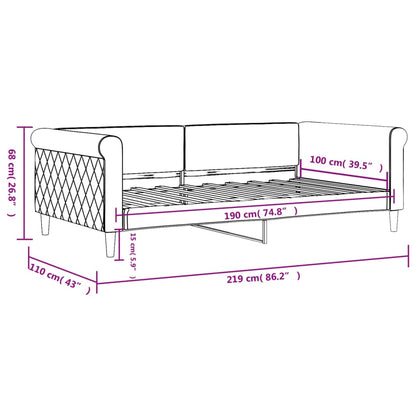 Letto da Giorno Grigio Chiaro 100x190 cm in Velluto | homemem39