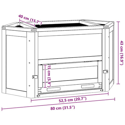 Gabbia per Criceti 80x40x43 cm in Legno Massello di Abete | homemem39