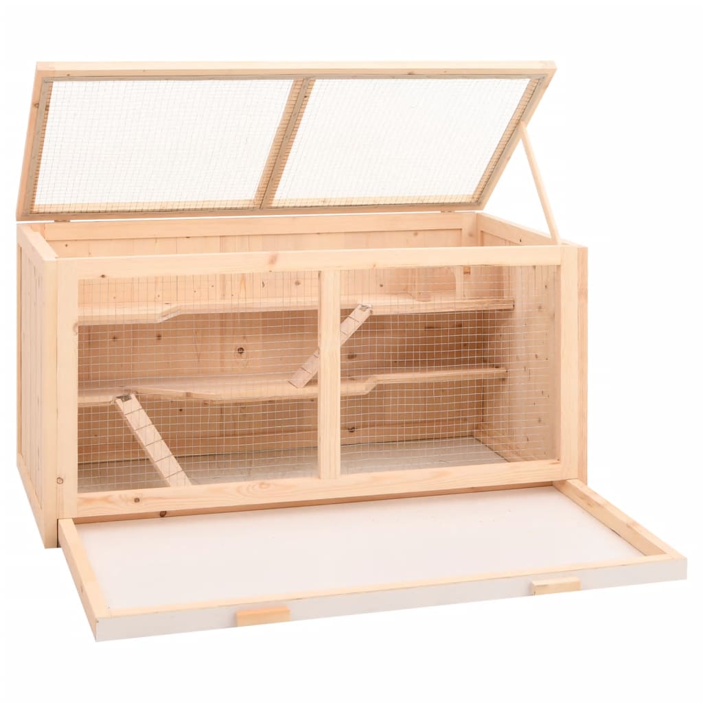 Gabbia per criceti 89,5x45x45 cm Legno massello di abete | homemem39