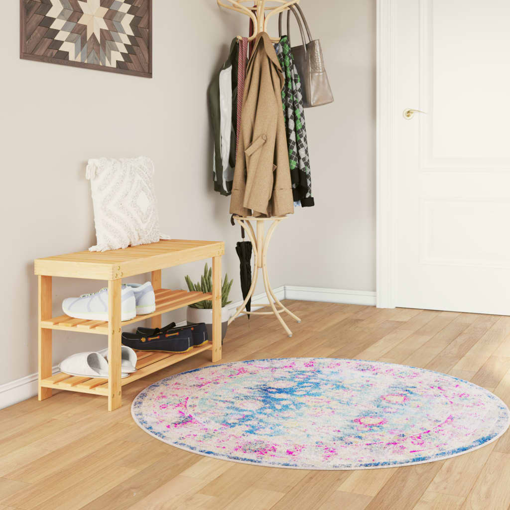 Tappeto Lavabile Multicolore Ø 120 cm Antiscivolo - homemem39