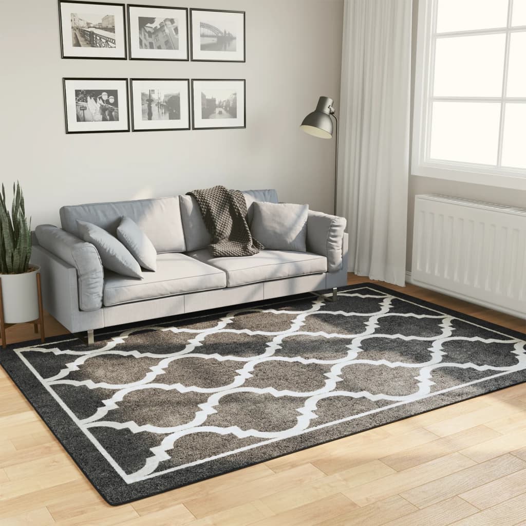 Tappeto Lavabile Nero e Bianco 160x230 cm Antiscivolo - homemem39