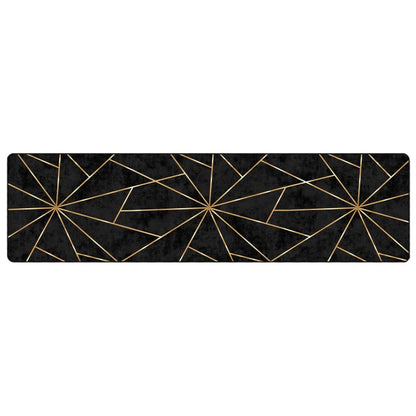 Tappeto Lavabile Nero e Oro 80x300 cm | homemem39