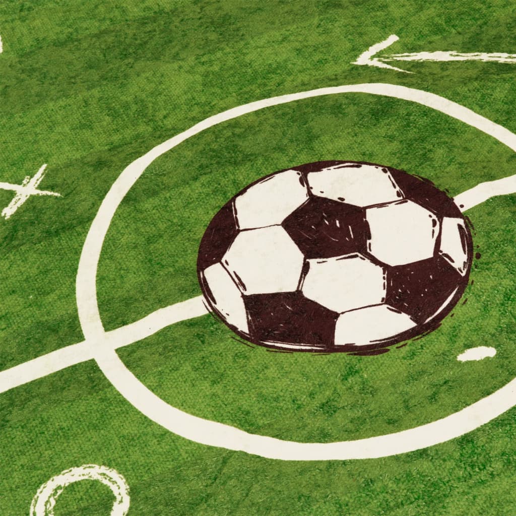 Tappeto Bambini Verde 160x230 Campo Calcio Lavabile Antiscivolo - homemem39