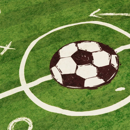 Tappeto Bambini Verde 160x230 Campo Calcio Lavabile Antiscivolo - homemem39