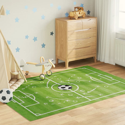 Tappeto Bambini Verde 160x230 Campo Calcio Lavabile Antiscivolo - homemem39