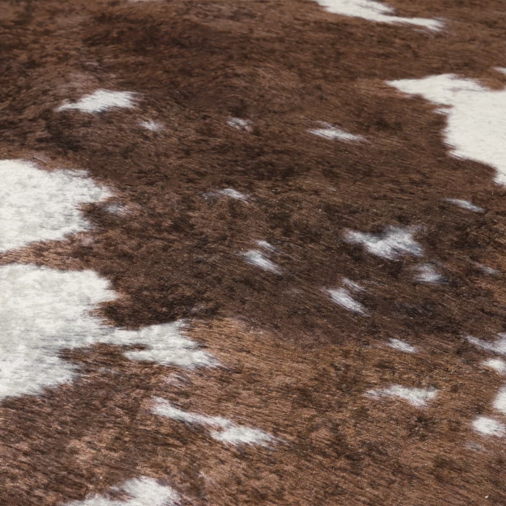Tappeto Marrone e Bianco 120x170cm Mucca Lavabile Antiscivolo - homemem39