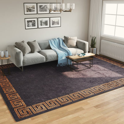 Tappeto Lavabile Nero e Oro 400x300 cm Antiscivolo - homemem39