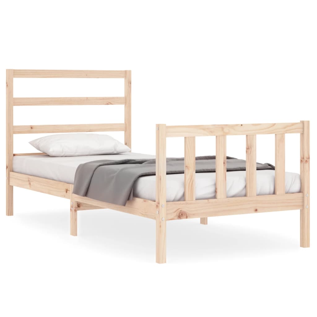 Letto senza Materasso 90x190 cm in Legno Massello di Pino - homemem39