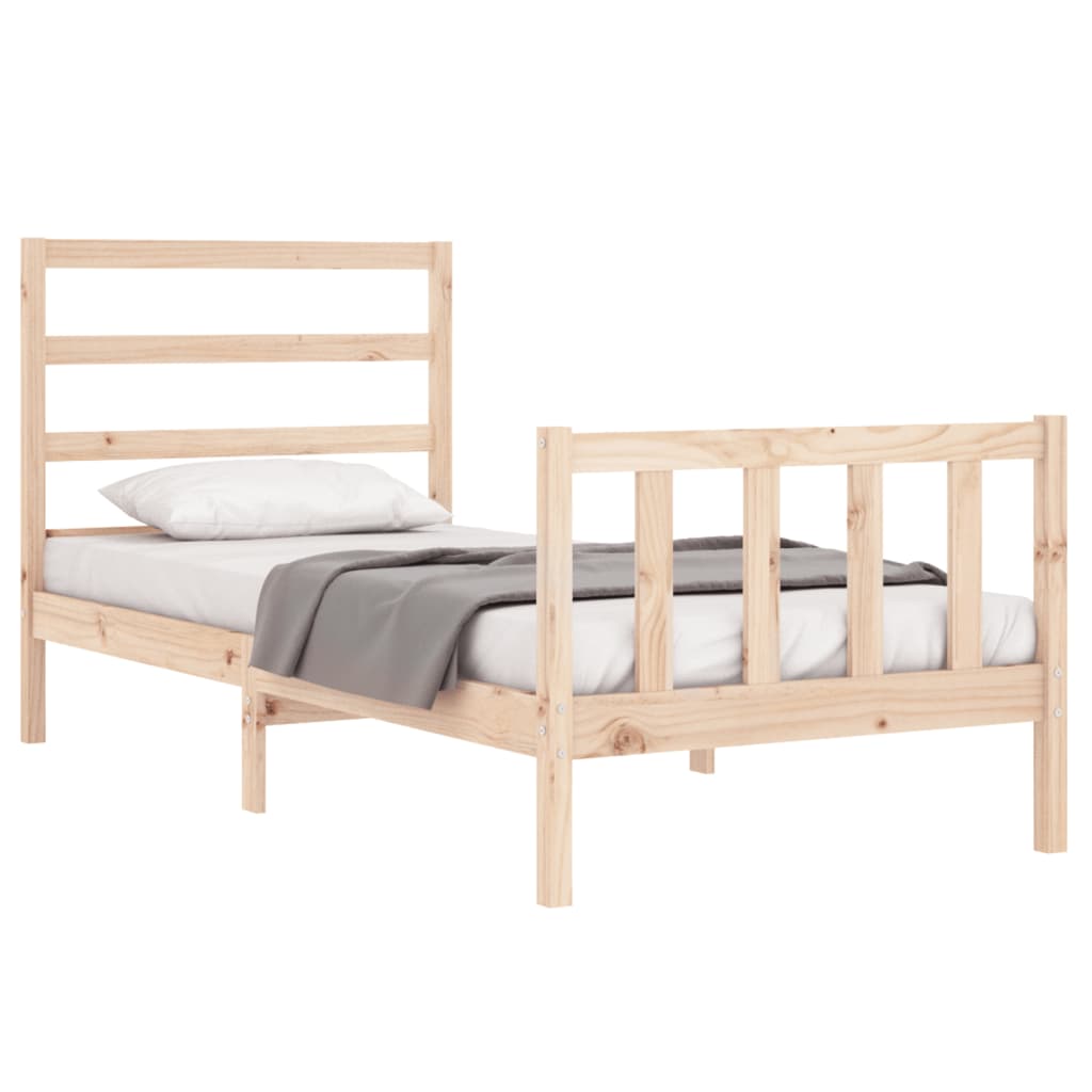Letto senza Materasso 90x190 cm in Legno Massello di Pino - homemem39