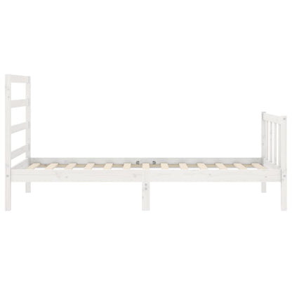Letto senza Materasso Bianco 90x190 cm in Legno Massello Pino - homemem39