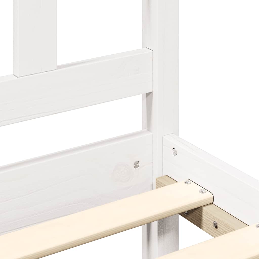 Giroletto senza Materasso Bianco 120x200 cm Legno Massello Pino